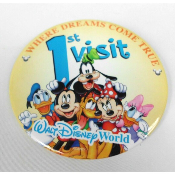Walt Disney World Resort Parks 1st First Visit Buttons Pin Lot of 5 Mickey - Picture 2 of 3